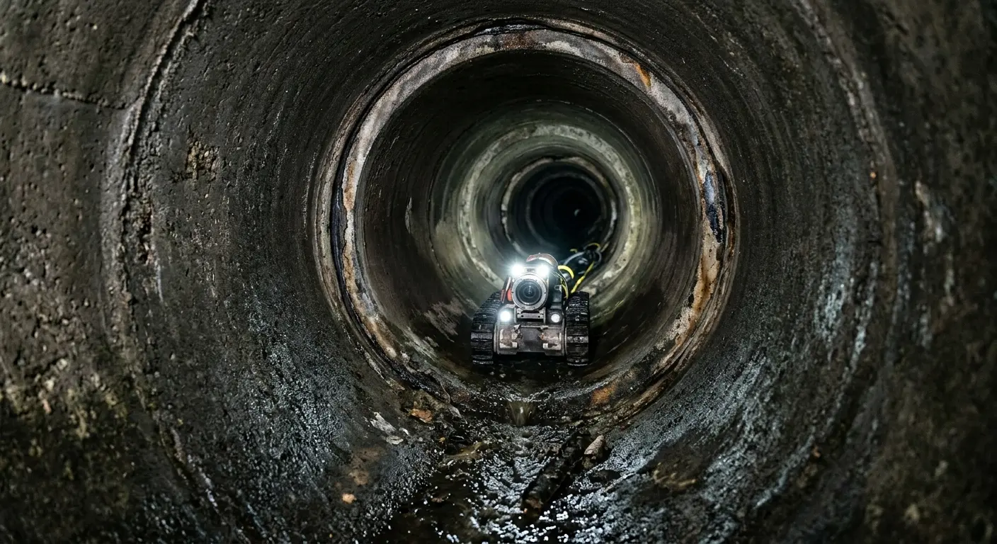Robotic sewer camera inspecting pipe interior for Sewer Line Repair in South Haven